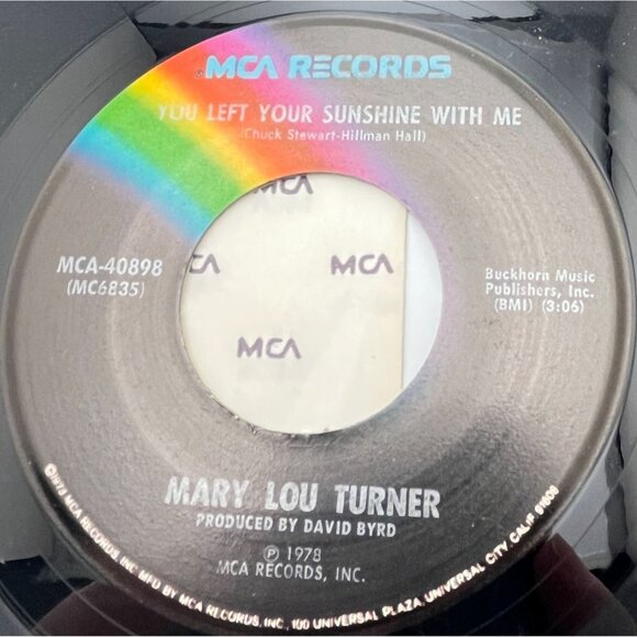 Mary Lou Turner Oh Boy / You Left Your Sunshine With Me 45 Country 1978 MCA - Picture 2 of 6